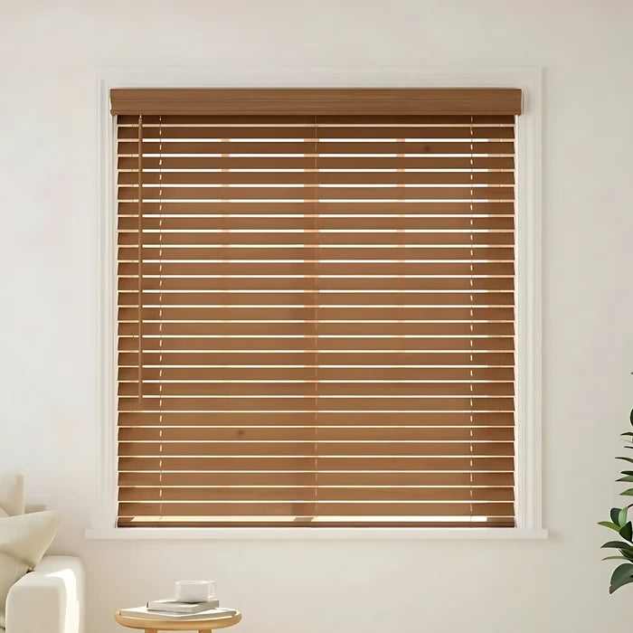 2" Classic Cordless Faux Wood Blinds - Woodtone