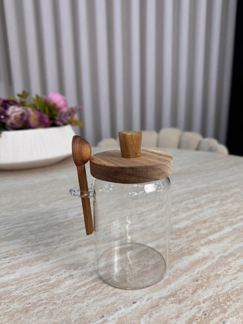 Bavary Acacia Glazen Kruidenpot - Voorraadpot