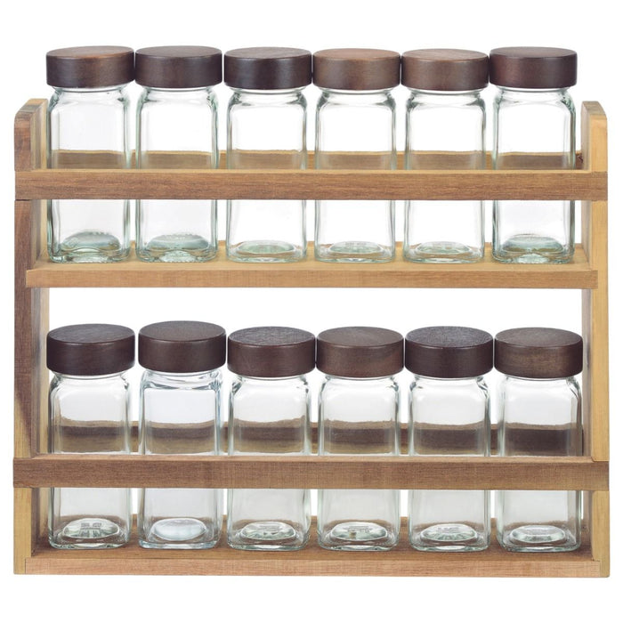 BRICARD PORCELAIN Acacia Kruidenpottenset + 2 laags Rek 13 Delig