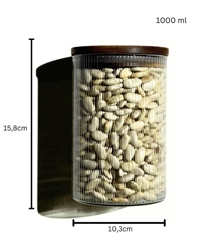 ZH Acacia Voorraadpot Stripe | 2 stuks | 1000 ML