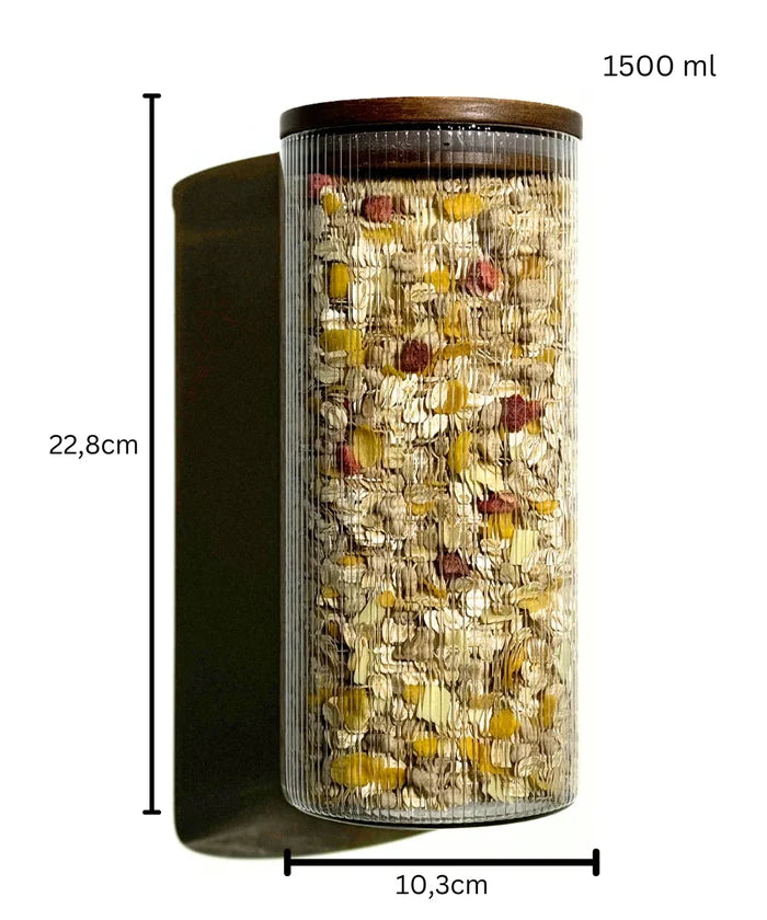 ZH Acacia Voorraadpot Stripe | 2 stuks | 1500 ml