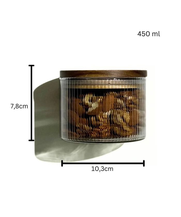 ZH Acacia Voorraadpot Stripe | 2 stuks | 450 ml