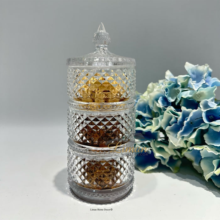 Liman Home Decor - Liman Online ALLEGRA TIRTIRLI 3 LAAGS MINI BONBONNIERE