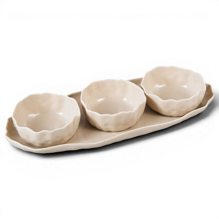 BRICARD PORCELAIN Angles Schalenset | Taupe 4-Delig