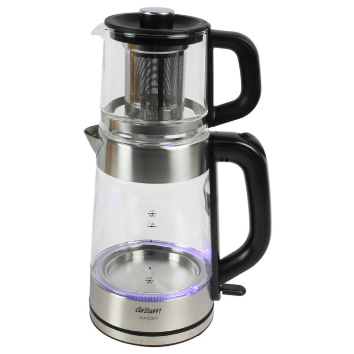 ARZUM ARZUM TEA CLOCK GLAZEN ELEKTRISCHE THEEPOT - Waterkoker en Theepot in 1