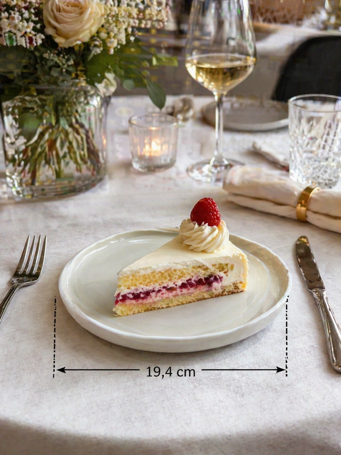 BRICARD PORCELAIN Barles / Cupido Taupe - White Plat bord 19,4 cm Per Stuk