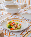 BRICARD PORCELAIN Barles / Cupido Taupe - White Plat bord 27,6 cm Per Stuk