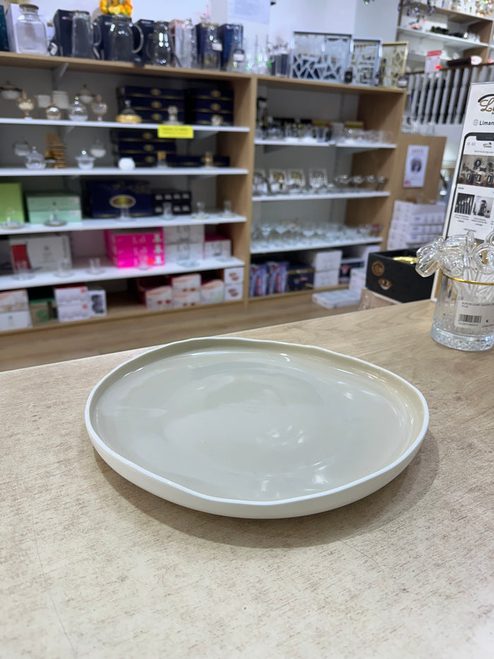 BRICARD PORCELAIN Barles / Cupido Taupe - White Plat bord 27,6 cm Per Stuk