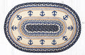 Blue Anchors Oval Patch Rug