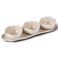 BRICARD PORCELAIN BONNES SNACK- / ONTBIJT SCHALENSET | BEIGE - WIT 4 DELIG