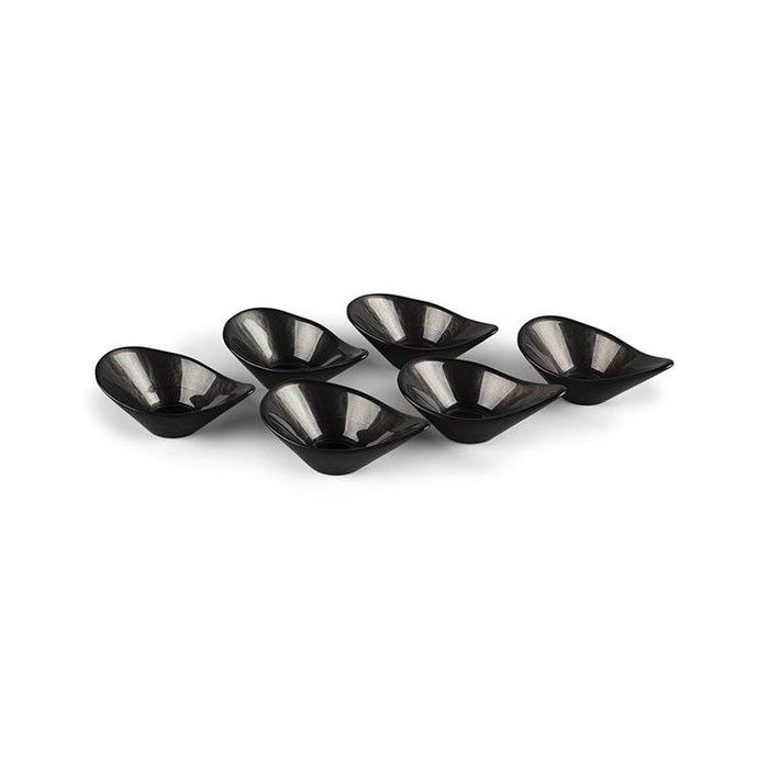 BRICARD PORCELAIN BRICARD ISTANBUL GAGA KOMMENSET 12XH5CM DONKER GRIJS 6 DELIG