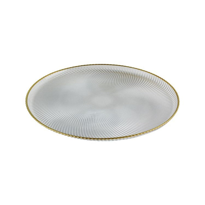 BRICARD PORCELAIN BRICARD JEST TRANSPARANT - GOUD ONDERBORD 32CM PER STUK
