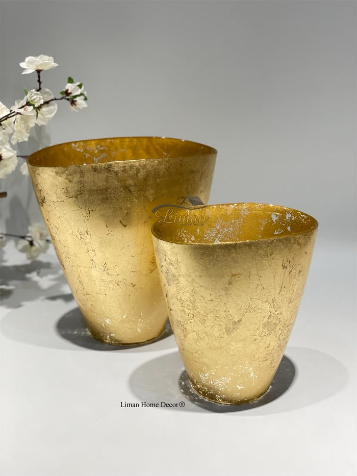 BRICARD PORCELAIN Bricard Murano Vaas Goud -M-
