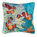 Clownfish Reef Throw Pillow