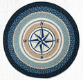 Compass Blues Round Patch Rug