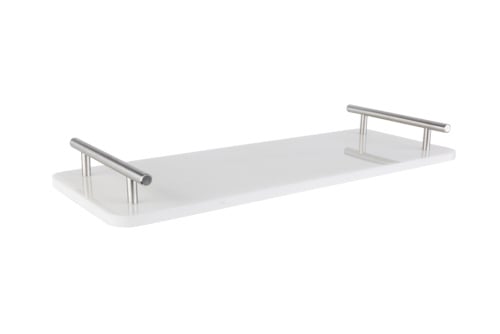 Cosy Cosy Marmer Dienblad Met Zilver Handvaten Rechthoek
