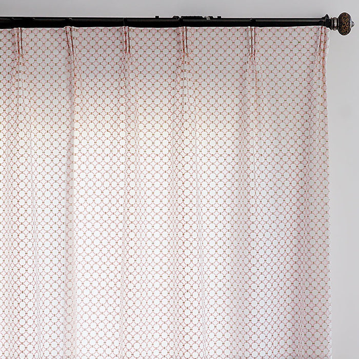 Custom Bella Geometric Embroidered Simulated Silk Curtains / Drapes | MIFU Decor