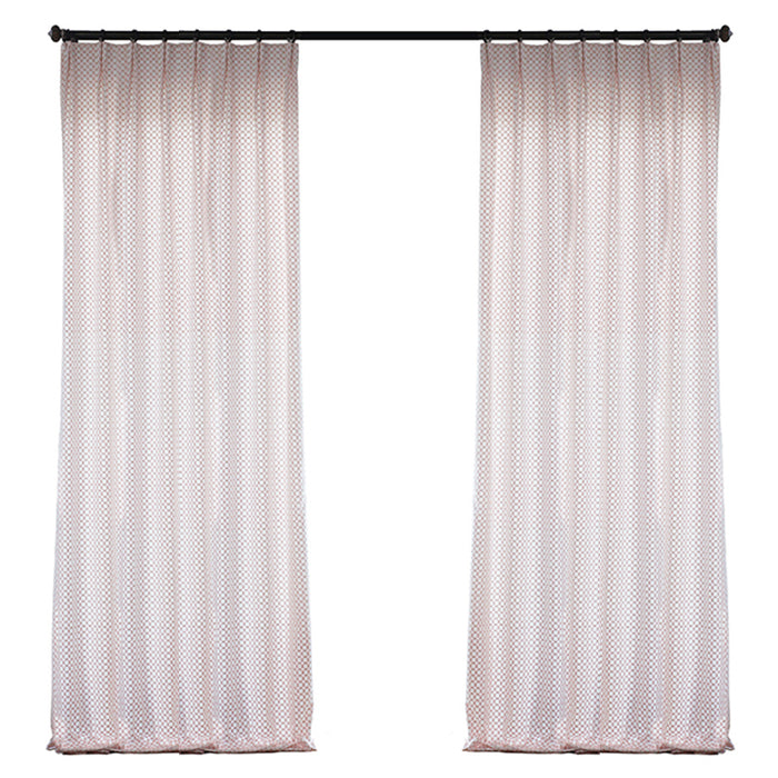 Custom Bella Geometric Embroidered Simulated Silk Curtains / Drapes | MIFU Decor