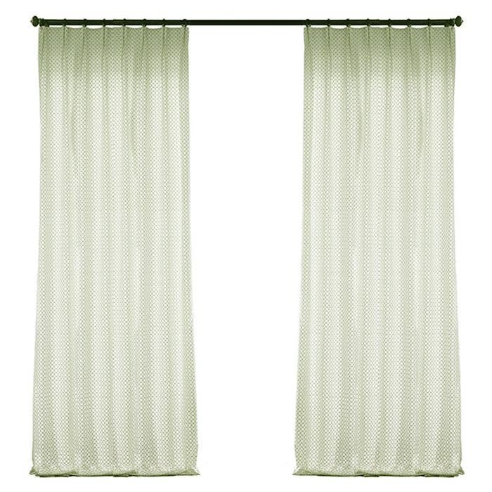 Custom Bella Geometric Embroidered Simulated Silk Curtains / Drapes | MIFU Decor