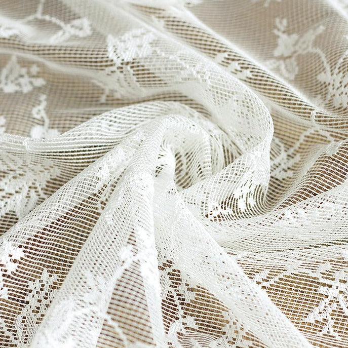 Custom Branches Jacquard Floral Lace Sheer Curtains / Drapes | MIFU Decor