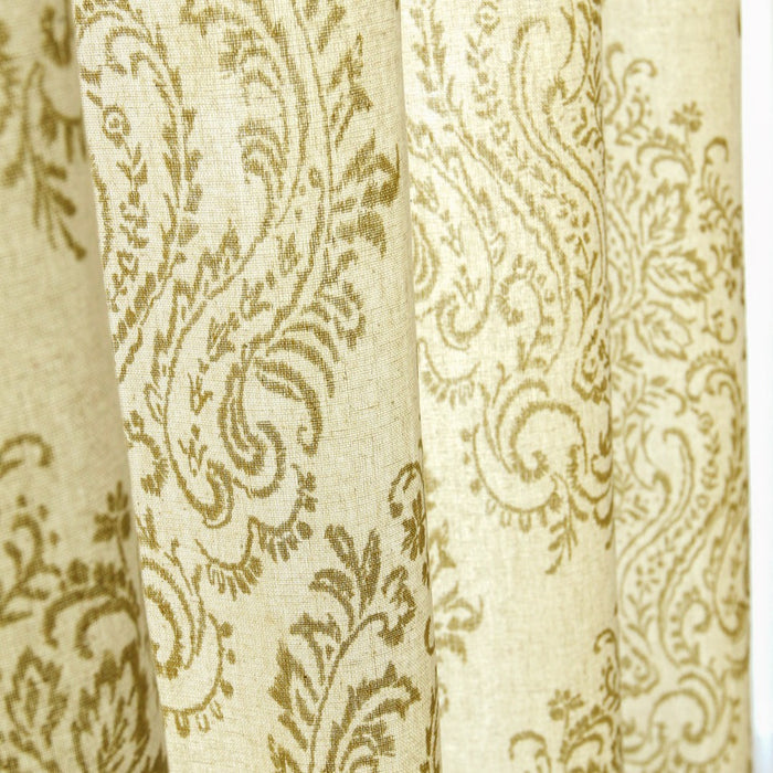 Custom Damask Cotton-Linen Floral Print Curtains / Drapes | MIFU Decor