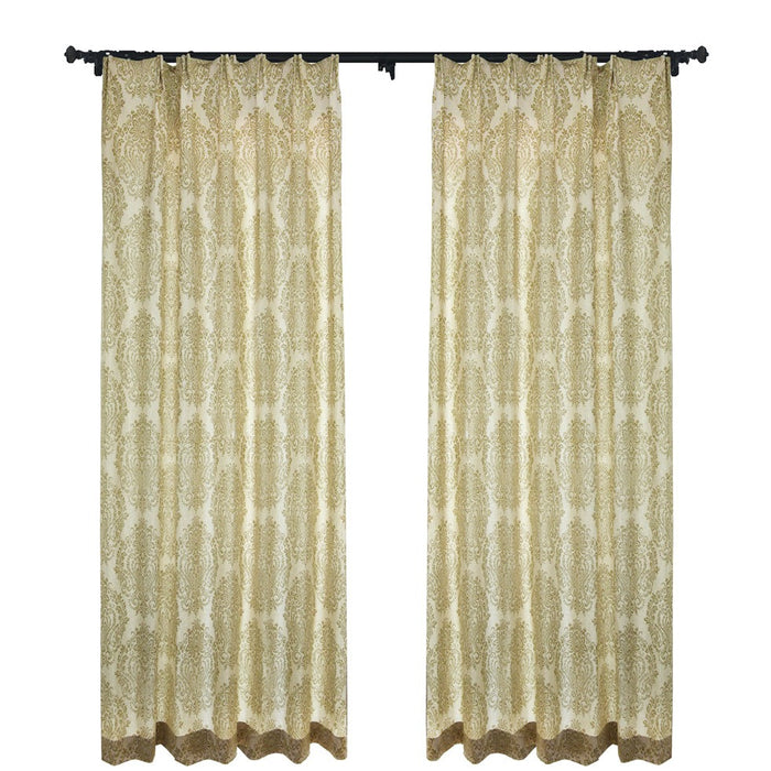 Custom Damask Cotton-Linen Floral Print Curtains / Drapes | MIFU Decor