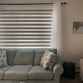 Custom Designer Textured Room Darkening Zebra Blinds / Dual Sheer Shades | MIFU Decor
