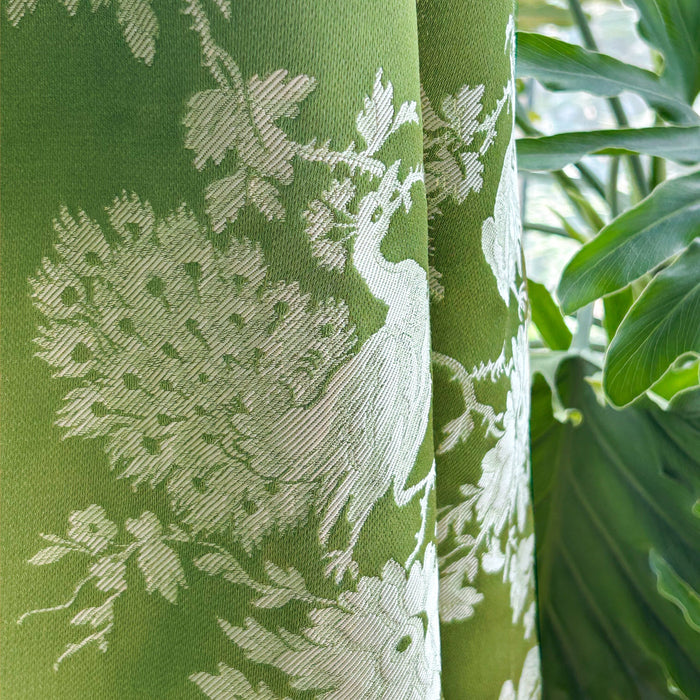 Custom Eden Botanical Green Room Darkening Curtains / Drapes | MIFU Decor