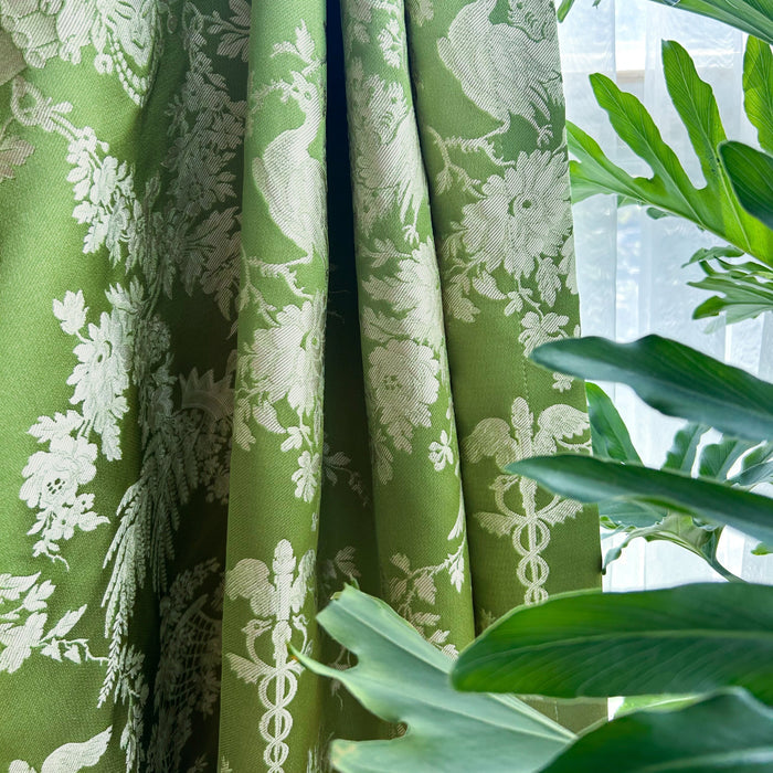 Custom Eden Botanical Green Room Darkening Curtains / Drapes | MIFU Decor