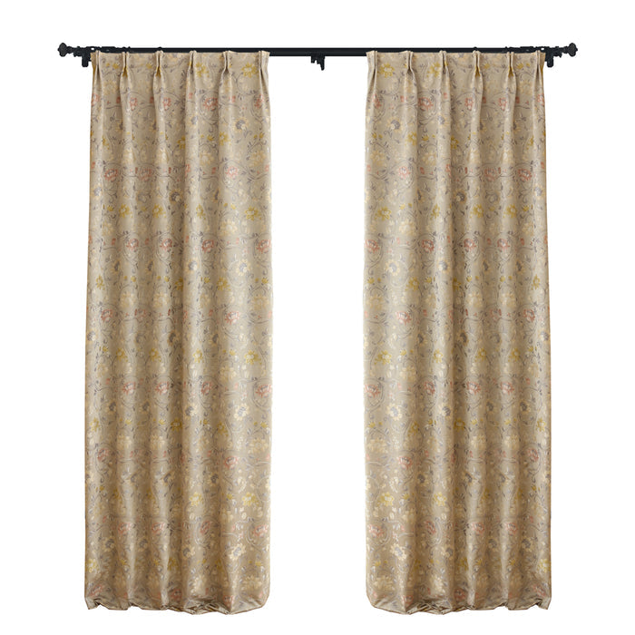 Custom Elysian Garden Floral Room Darkening Curtains / Drapes | MIFU Decor