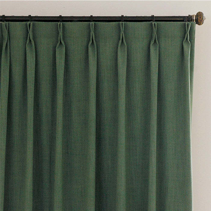 Custom Forest Dark Green Solid Yarn-dyed Room Darkening Curtains / Drapes | MIFU Decor