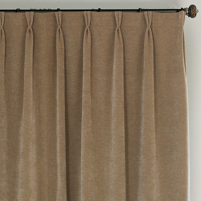 Custom Heavyweight Beige Chenille Curtains / Drapes | MIFU Decor