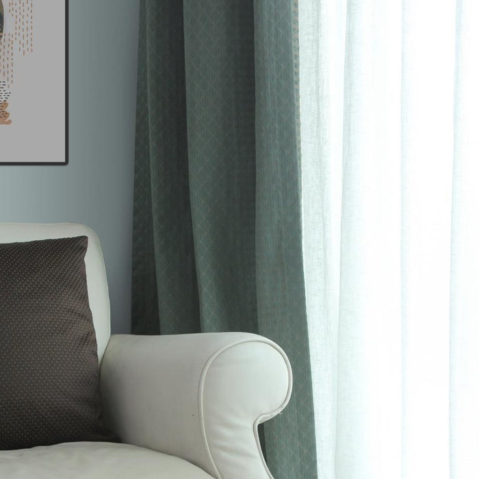 Custom Jo Geometric Jacquard Blackout Curtains / Drapes | MIFU Decor
