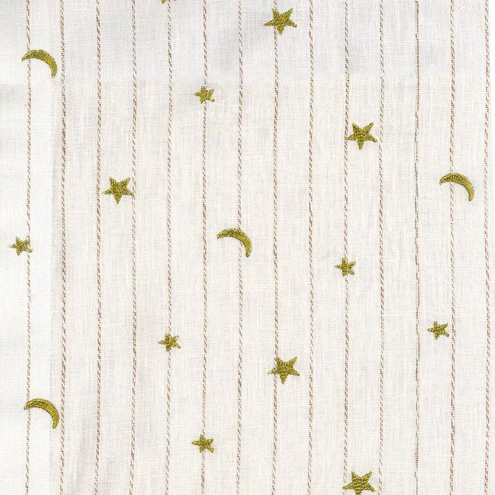 Custom Little Prince Moon & Star Embroidered Cotton-Linen Curtains / Drapes | MIFU Decor