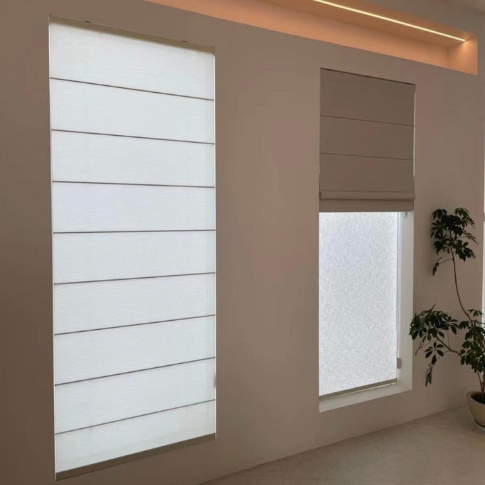 Custom Solid Full Blackout Roman Shades | MIFU Decor