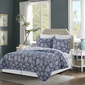 Deep Blue Coral Coverlet Set