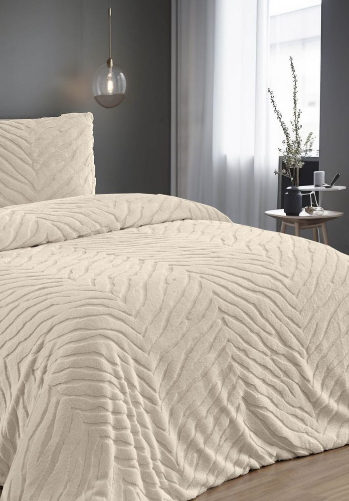 MERINOS Diamond 3-delige Zebra Bont Comforter (Dekbedset) – 220x240 cm – Beige