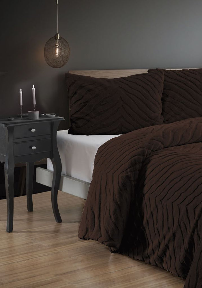 Bella Diamond 3-delige Zebra Bont Comforter (Dekbedset) – 220x240 cm – Bruin