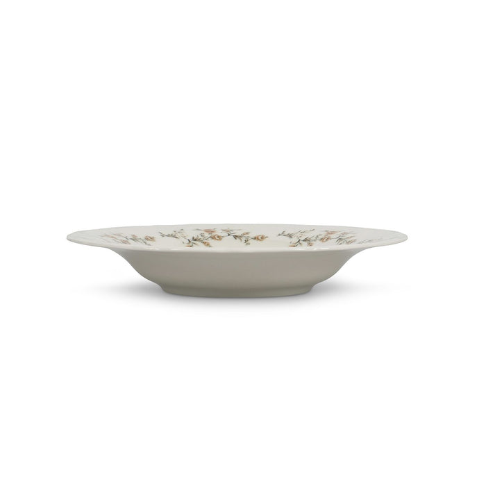 BonBistro Diep bord 23,5/14xH4cm brown flower Retro