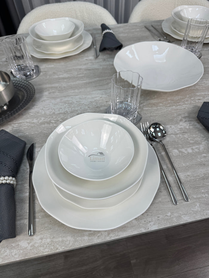 BonBistro Elva serviesset 16 delig | 4 Persoons Wit