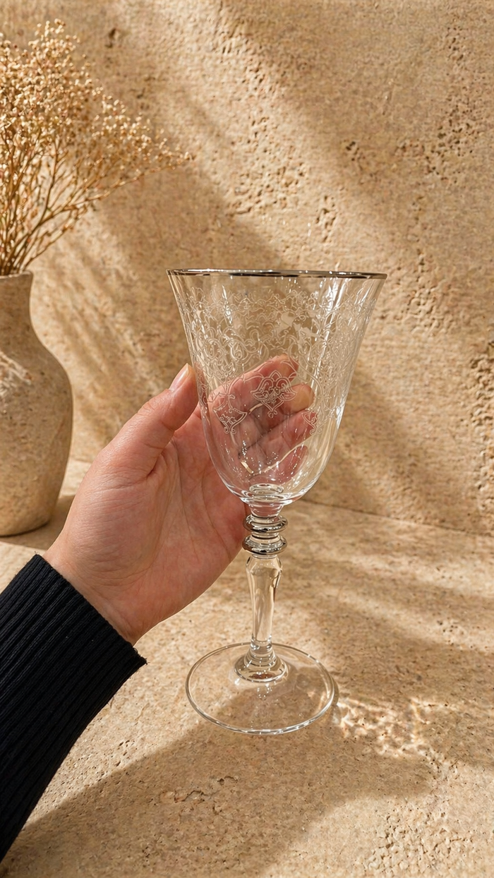 Esco ESCO BUTIK WIJN GLAZEN ZILVER ( 6 DELIG )
