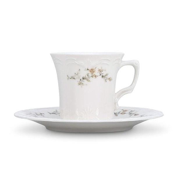 BonBistro Flower Retro Brown Cappuccino/Nescafeset 12-Delig | 6-Persoons