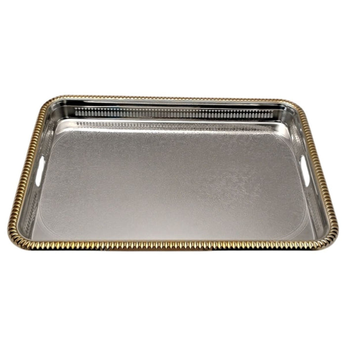 FUGURATO FUGURATO DIENBLAD RECHTHOEK | ZILVER-GOUD 50X36 CM