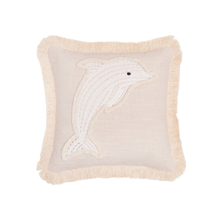 Golden Shores Dolphin Decorative Pillow