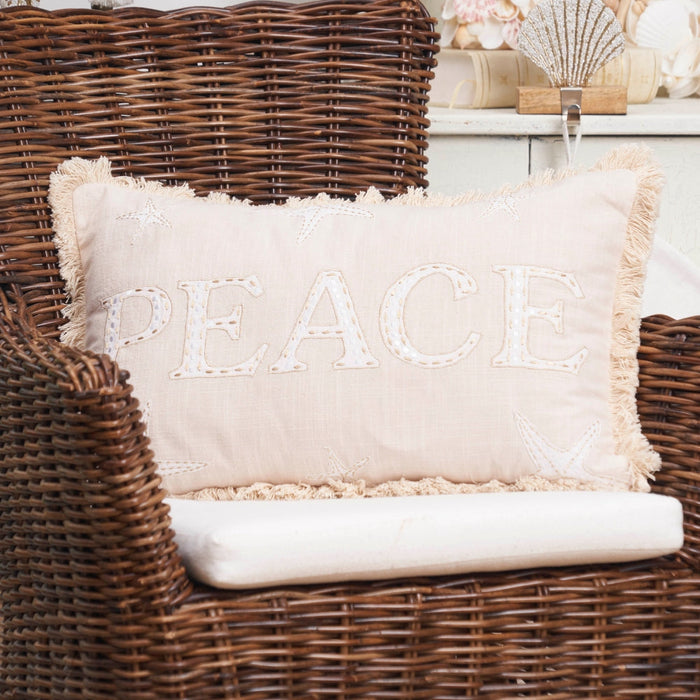 Golden Shores Peace Decorative Pillow
