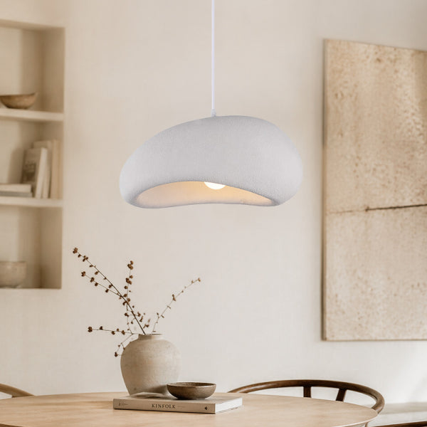 LimanOnline.com - Liman Home Decor Japandi Hanglamp Ø 60 cm Vaduz Wit Steenlook