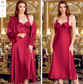 Liman Home Decor - Liman Online Jeremi Satijn Lingerieset 6 Delig Bordo