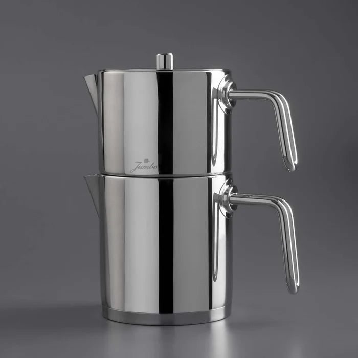 JUMBO Metalix Full Theepotset 4-dlg - Turkse authentieke theepot RVS ( 1.1 / 1.5 Liter )