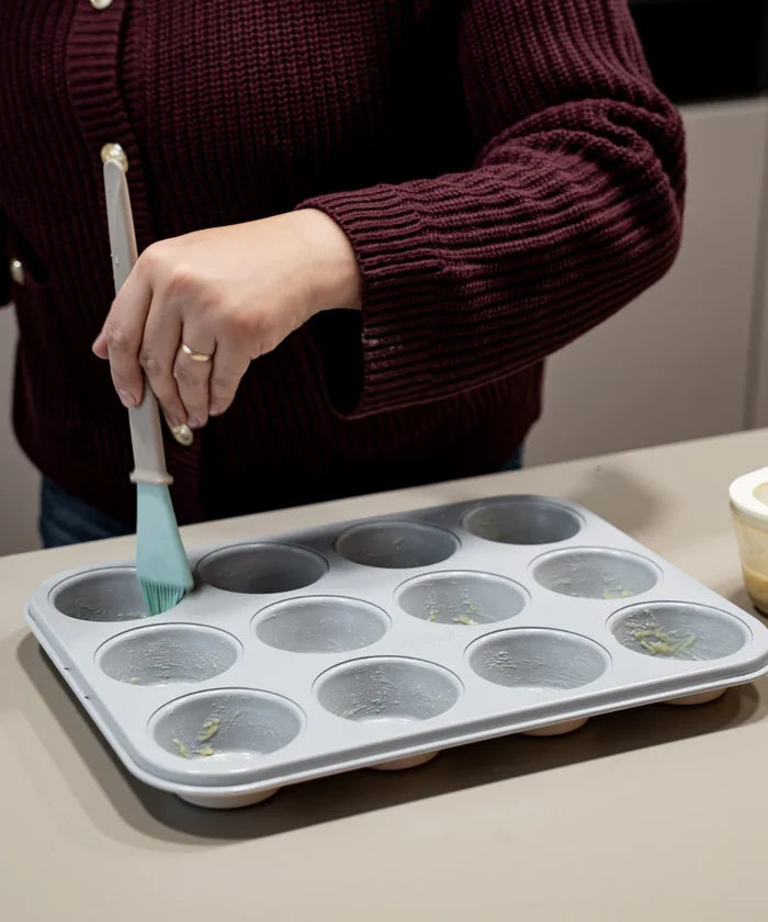 ZH Keramische muffinvorm beige – 12-Vaks, PFAS-vrij, Antiaanbak