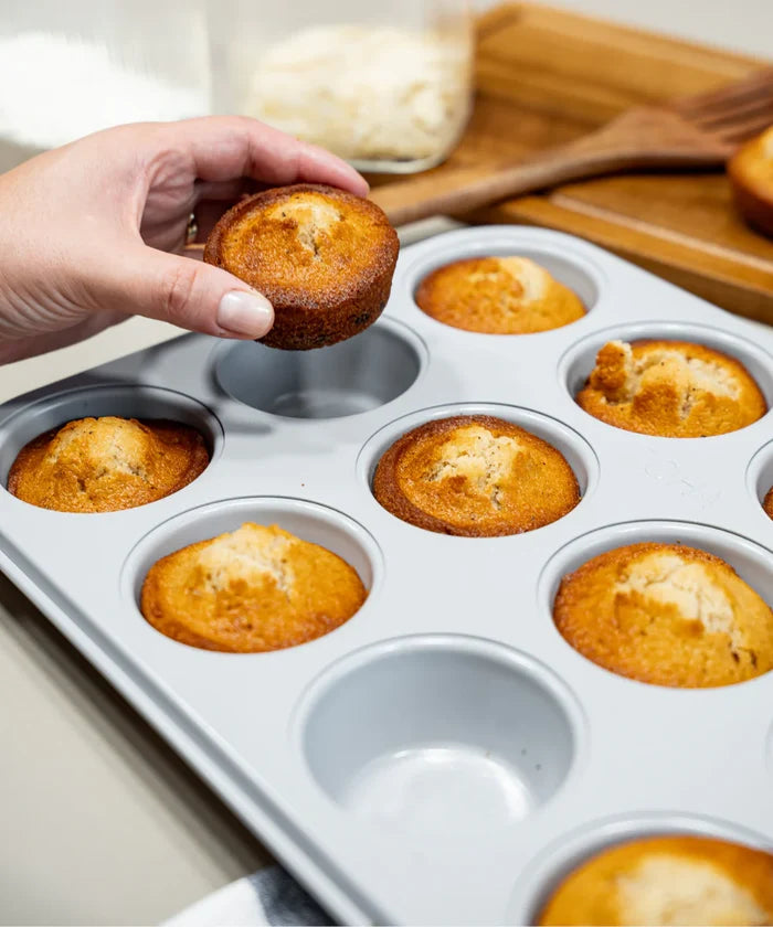 ZH Keramische muffinvorm beige – 12-Vaks, PFAS-vrij, Antiaanbak